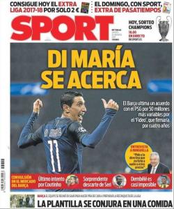 Di Maria prima pagina Sport