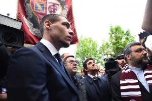 Foto LaPresse/Giordan Ambrico 04/05/2018, Torino (Italia) sport Celebrazione del Grande Torino a Superga - 69esimo anniversario Nella foto: Andrea Belotti Photo LaPresse/Giordan Ambrico May 04, 2018 , Turin( (Italy) sport Celebrations in memories of Grande Torino's anniversary In the pic:Andrea Belotti